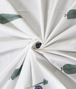 Parure de lit en coton imprimé à la main, motif floral bohème indien de Jaipur, avec taies d'oreiller – Prix de gros pour l'exportation - Product Image 5
