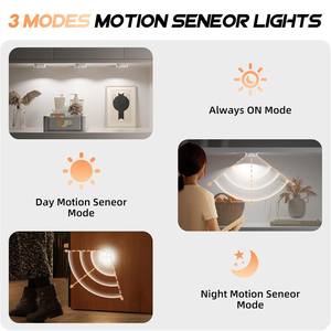 <b>Motion</b> <b>Sensor</b> Step <b>Light</b>, Rechargeable Puck <b>Lights</b> with Remote, Under Cabinet <b>Lights</b> with 3 Colors&RGB, Magnet Stick on <b>Light</b> - Product Image 3