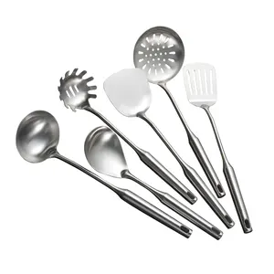 Cấp Thực Phẩm Dụng Cụ Nấu Ăn Spatulas Ladle Soup Pasta Server 6 Cái Dụng Cụ Nhà Bếp Bằng Thép Không Gỉ