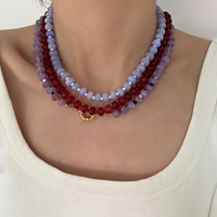 Collier coloré en pierre naturelle tendance, fait main, perles coupées, perles de rocaille, accessoires de bijoux pour femmes