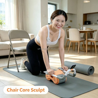 Rodillo Abdominal Portátil con Rebote Automático, para Entrenamiento Deportivo en Casa, para Hombres y Mujeres Adultos, Ejercicio Diario de Fitness