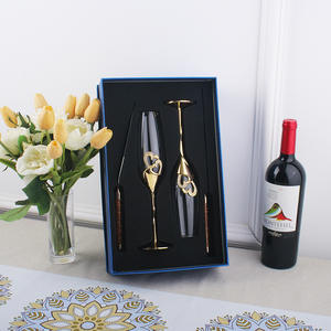 4件婚礼敬酒长笛接待用品蛋糕服务器和刀套盒派对香槟杯 - Product Image 6