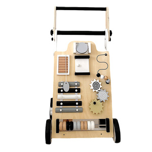 COMMIKI <span class=keywords><strong>poussette</strong></span> multifonctionnelle en bois pour tout-petits bébé éducatif éducation précoce planche occupée jouet en bois panier - Product Image 1