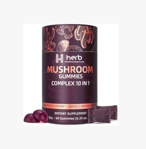 Compléments alimentaires en marque blanche OEM/ODM, gommes aux champignons Lion's Mane et Ashwagandha, gommes aux champignons pour l'énergie et l'aide au sommeil - Product Image 1