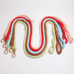 Correa de cuerda para perro hecha a mano al por mayor, cuerda de algodón hecha a mano teñida de color resistente, correa de cuerda para perro multifunción - Product Image 5