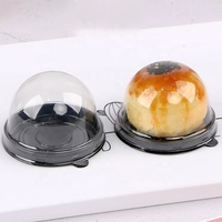 Boîte à gâteau de lune ronde en plastique transparent, petite boîte à gâteau transparente