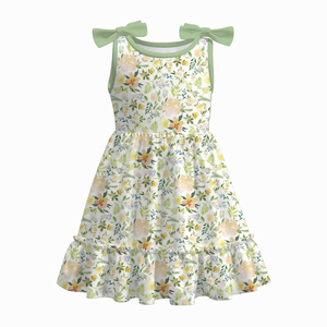 Baby Kids Girls estivo <span class=keywords><strong>con</strong></span> stampa farfalla per bambine abito sottoveste morbido elasticizzato <span class=keywords><strong>con</strong></span> orlo arruffato - Product Image 2