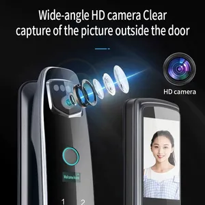 Khóa thông minh tự động nhận diện khuôn mặt 3D, vân tay lòng bàn tay, màn hình lớn, mắt thần, khóa vân tay hình ảnh, khóa mật mã điện tử - Product Image 4