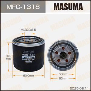 Filtro de Aceite para Automóvil MFC-1318 MASUMA de Alta Calidad, Nuevo, Garantizado para ACURA - Product Image 3