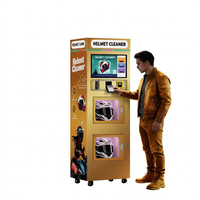Distributeur automatique de nettoyage de casques, système de paiement par pièces, code QR et jetons, écran tactile, cabinet métallique