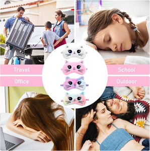 Inicio Uso de viaje Arco Iris Faux Fur Eye Shade Girls Acepta tamaño personalizado Colorido Suave Felpa Girls Sleep Mask - Product Image 4