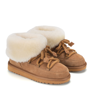 Bottes d'hiver pour femme en cuir véritable de haute qualité YUMMYSNOW, avec semelle intermédiaire en peau de mouton, logo personnalisé, EVA épais, chaudes - Product Image 2