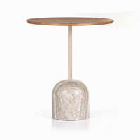 Table de salle à manger ronde moderne en bois avec base métallique pour la restauration, personnalisation possible