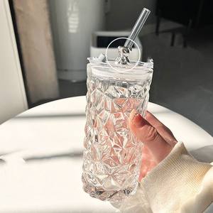 Vasos <span class=keywords><strong>de</strong></span> Vidrio al por Mayor con Pajita Resistentes al Calor para Beber Café, <span class=keywords><strong>Taza</strong></span> Creativa <span class=keywords><strong>de</strong></span> Color, Botella <span class=keywords><strong>de</strong></span> <span class=keywords><strong>Agua</strong></span> <span class=keywords><strong>de</strong></span> Vidrio - Product Image 1