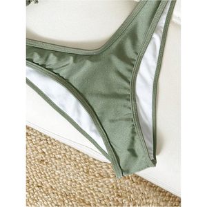FOXA Women's 2 Piece Rope Halter <b>Bikini</b> Set Triangle <b>String</b> Swimwear Cheeky Bathing Suit Stretch Spandex Nylon - Product Image 5