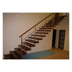 Escalier flottant mural avec marches en bois massif - Product Image 1