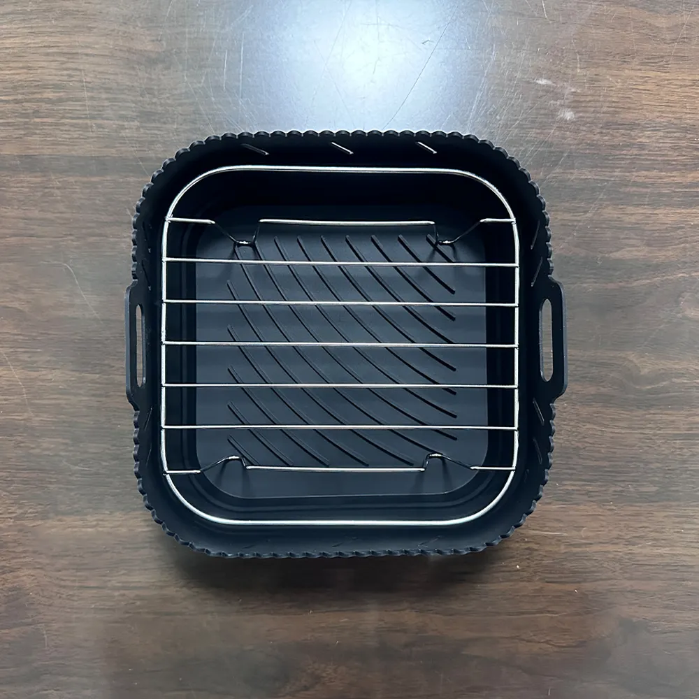 Rack quadrado de aço inoxidável 304 para carne com 5 espetos, acessórios antiaderentes para assadeiras de metal, utensílios de cozinha e ferramentas