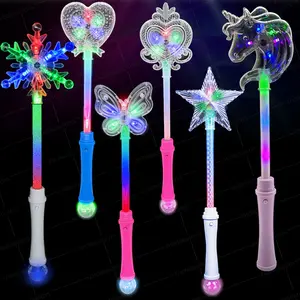 Fairy Luminous Light Up Wand Multicolor Lighting Toy Unicorn Baton LED Snowflake Wand Glow Lighting Toys para chico