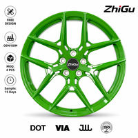 Jantes forgées ZhiGu Premium 18-21 pouces, vert brillant, design 5 branches en Y, jantes sport, livraison en 15 jours pour BMW Audi RS Mercedes