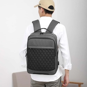 Casual Nylon Backpack Diamond Lattice Pattern Waterproof 20-24L Capacity Zipper Closure Anti-Theft Travel Use - Product Image 1
