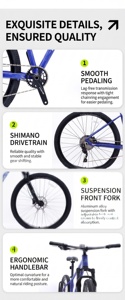 Vélo de montagne en alliage d'aluminium personnalisable en gros avec freins à disque, roues de 24 pouces, 21 vitesses, fourche à suspension - Expédition rapide - Product Image 5