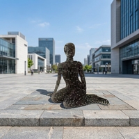 Vente Flash : Sculpture Moderne Abstraite en Métal, Statue d'Extérieur en Acier Inoxydable, Sculpture Invisible