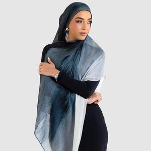 Hijab Modal con estampado Floral a la moda para mujer, chal de rayón, bufanda ligera transpirable larga para musulmanes - Product Image 3