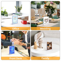 Porte-enseigne en acrylique personnalisé double face en forme de T transparent support de signe de table support de numéro de table pour salon de vente au détail de bureau à domicile