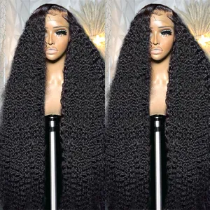 Curly 250% 13x4 Loose Deep Wave Lace Frontal Wig Brazilian Curly Transparent Frontal Wig Loose Deep Wave Lace Front Wigs For Women