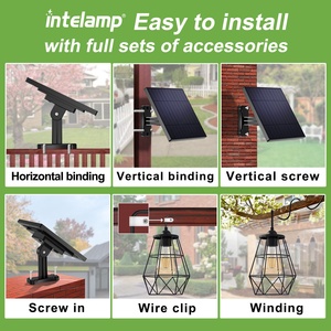 태양 펜던트 빛 케이지, intelamp 태양 전원 실내 및 야외 조명 매달려 조명 스토리지 룸 홈 마당 현관 발코니 - Product Image 6