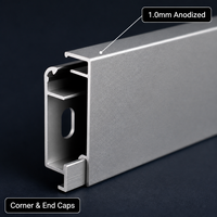 Plinthe moderne en alliage d'aluminium, double tenon à mortaise, design à clipser, ultra-étroite, ultra-fine, à bords droits, double couche