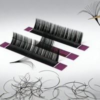 Cils en grappe de volume faits main, en fibres de vison synthétique douces, pré-coupées et segmentées, longueur mixte 10-16mm, 40D, effet moelleux, imperméables, pour DIY