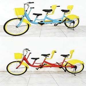 Vélo <span class=keywords><strong>tandem</strong></span> de haute qualité en gros, vélo à <span class=keywords><strong>trois</strong></span> <span class=keywords><strong>places</strong></span> réglable pour les loisirs en plein air, les promenades dans les parcs, la location, la famille - Product Image 2