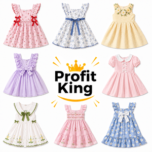Vestido de Verano para Niñas con Estampado Floral, Dulce y Versátil, Surtido Aleatorio - Product Image 1
