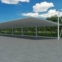Structure de membrane tendue en PVDF personnalisée, abri de voiture en acier, abri de stationnement extérieur, auvent pare-soleil