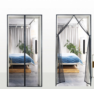 Moustiquaire de porte en polyester épaissi 120x220cm, très dense, magnétique, anti-mouches et insectes, avec bandes magnétiques automatiques - Product Image 3