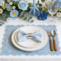 Sets de table en tissu personnalisés haut de gamme, sets de table de mariage en lin brodé de luxe pour table à manger