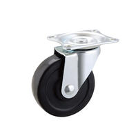Petite plaque pivotante 1.5 pouces 2 pouces 2.5 pouces 3 pouces roue en caoutchouc noir