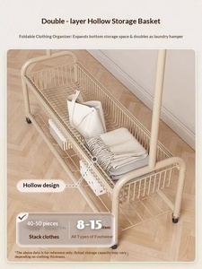 Porte-manteau sur pied en métal blanc, style moderne et minimaliste, pour couloir, entrée, chambre - Product Image 3