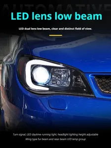 ไฟหน้ารถยนต์ FT สำหรับ Lmpreza WRX ปี 2005-2012 ไฟหน้าโปรเจคเตอร์ LED พร้อมไฟวิ่งกลางวัน อุปกรณ์ตกแต่งรถยนต์ - Product Image 2