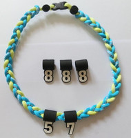Vente en gros de collier de baseball mignon tissé à la main collier d'énergie corde tressée avec chaîne à maillons pour cadeau