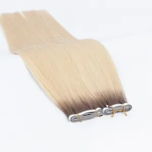 Wholesale Ombre Long Tape In Human Hair Weft Extensions Double Drawn 100% Russian Virgin Hair