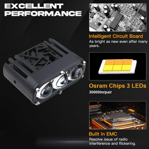 2x 30000LM 120W Zweifarbige Hi-<span class=keywords><strong>Lo</strong></span>-gelbe LED-Scheinwerfer-Pods für Auto-Motorrad-LKW ATV UTV Offroad-Fahren 10-80V Nebel - Product Image 5