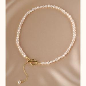 Collar de Perlas Naturales de Agua Dulce Estilo Barroco para Mujer, Estilo Francés, Temperamento Simple, Cierre OT, Cadena para Clavícula, Alta Gama, Wenchi China - Product Image 5
