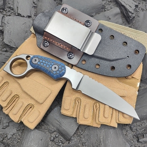 Couteau de chasse Beak HK SS282 de haute qualité à lame fixe en acier inoxydable, 200 cm, pointe droite, couteau Bowie, camping en plein air, manche en bois - Product Image 1