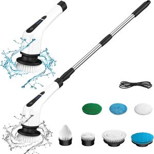 Fregadora Eléctrica Inalámbrica Retráctil 7 en 1 con Mango Largo, Cepillo de Esponja Ecológico, Carga Tipo C para Cocina y Coche - Product Image 1
