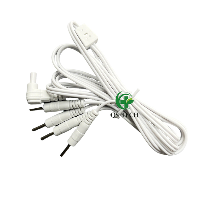 PREMIUM TENSREPLACEMENT LEAD WIRES Quad 4 Port TENS Machine Lead WirePort Doubler, 2mm Pin Connectors