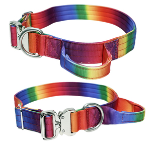 Colorful Ombre Dog <b>Collar</b> Deluxe Premium <b>Metal</b> Accessories With Grips Pet Dog <b>Collar</b> Set Pet Supplies - Product Image 2