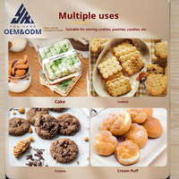 Boîte à biscuits en plastique PS transparent, scellée, rectangulaire, écologique, de qualité alimentaire, durable, pour biscuits, pâtisserie, tiramisu, dessert, biscuits