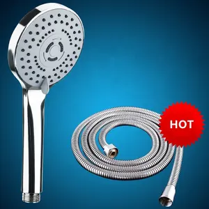 Pommeau de douche à main haute pression en plastique ABS, grand bain bon marché avec tuyau et <span class=keywords><strong>support</strong></span> - Product Image 1